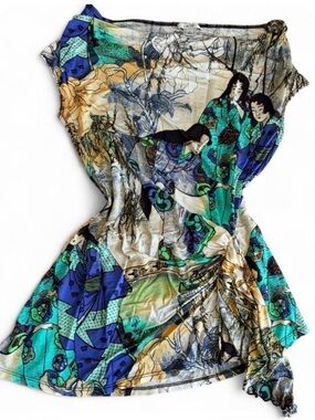 🧚 Vintage Y2K Cache Fairycore Babydoll Whimsygoth Asian Scenic Mini Dress or Top